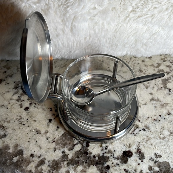 Diamond Crystal Other - Vintage Parmesan cheese dish with spoon